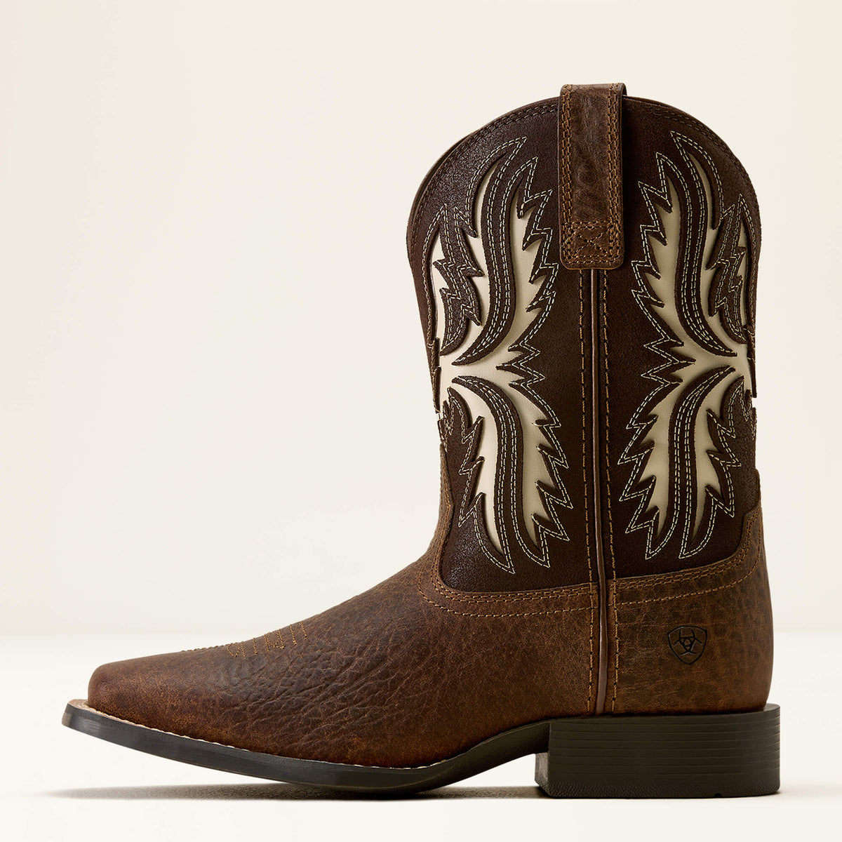 Kids' Wide Square Toe Western Boot - Brown