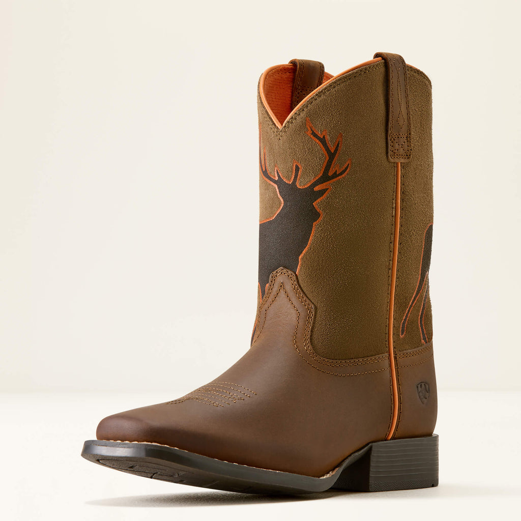Kids' Wildlife Print Leather Boots - Brown