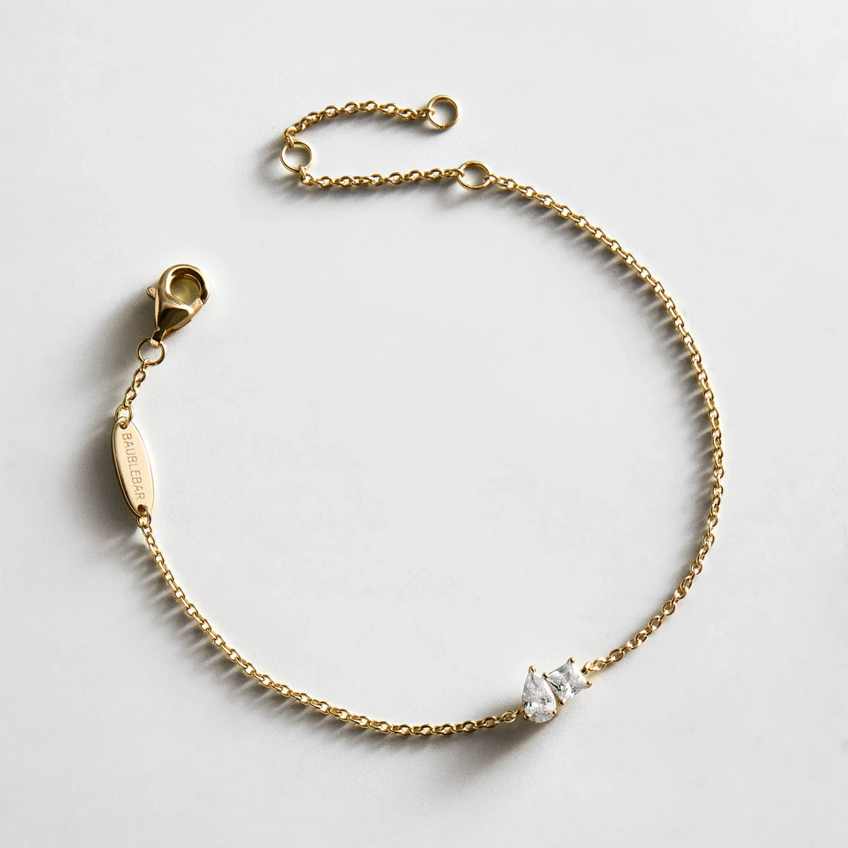 Gold-Plated Two-Stone Crystal Bracelet