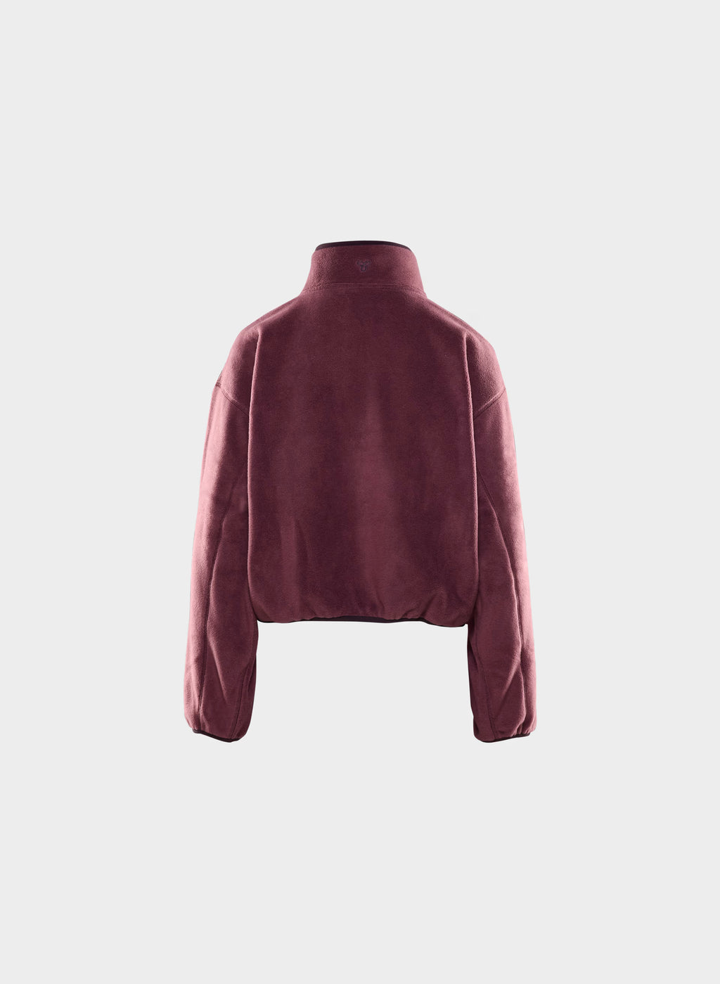 Oversized Half-Zip Microfleece Pullover - Gray
