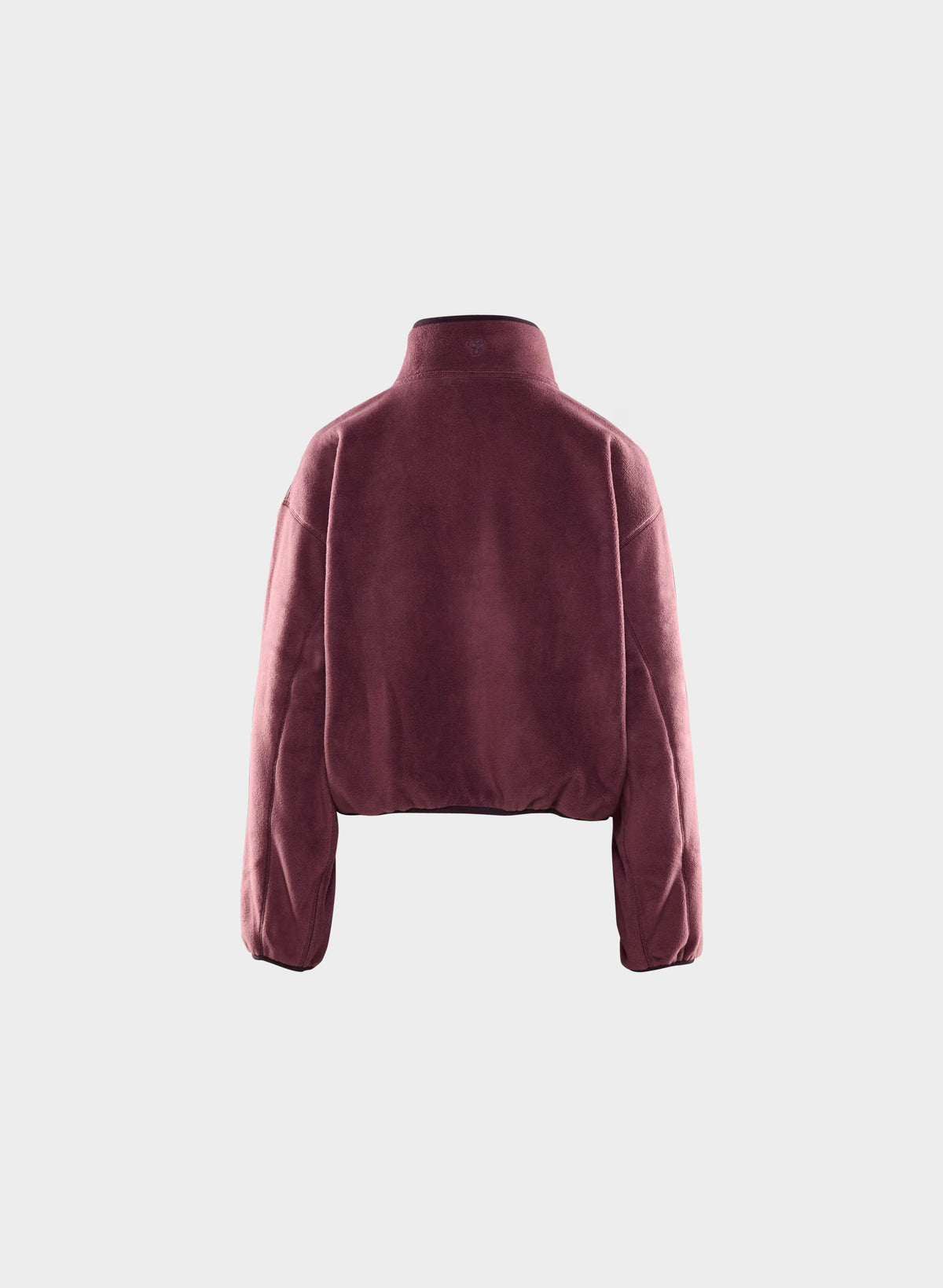 Oversized Half-Zip Microfleece Pullover - Gray