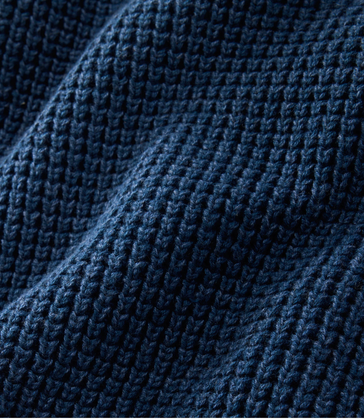 Men's Organic Cotton Waffle Knit Sweater - Indigo