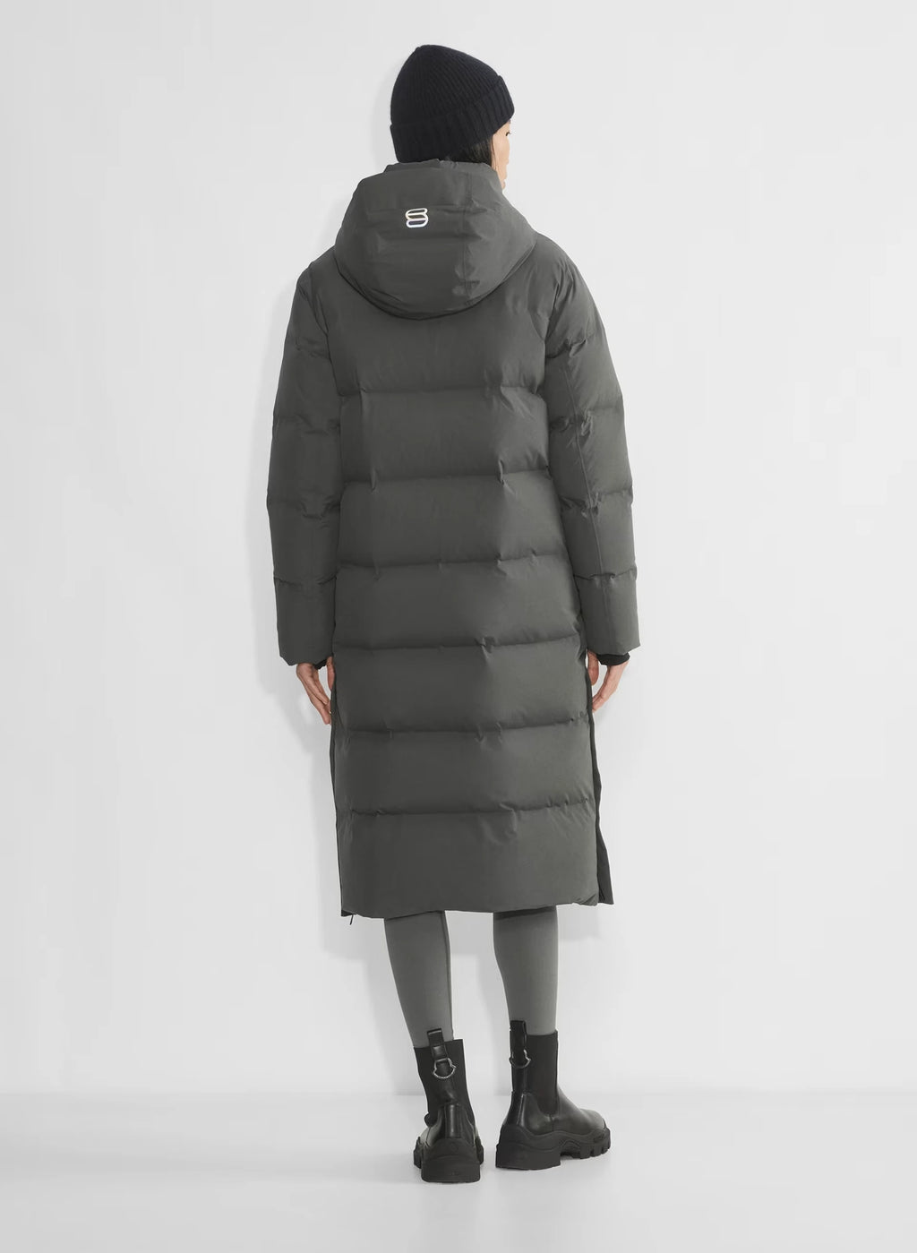 Waterproof Long Down Puffer Coat - Gray