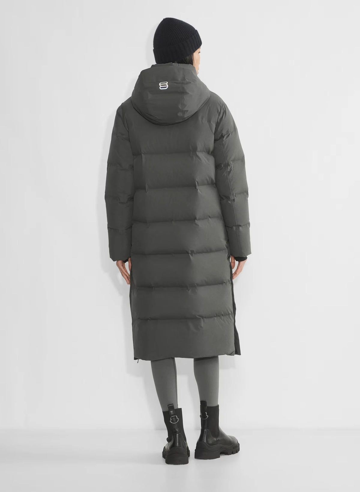 Waterproof Long Down Puffer Coat - Gray