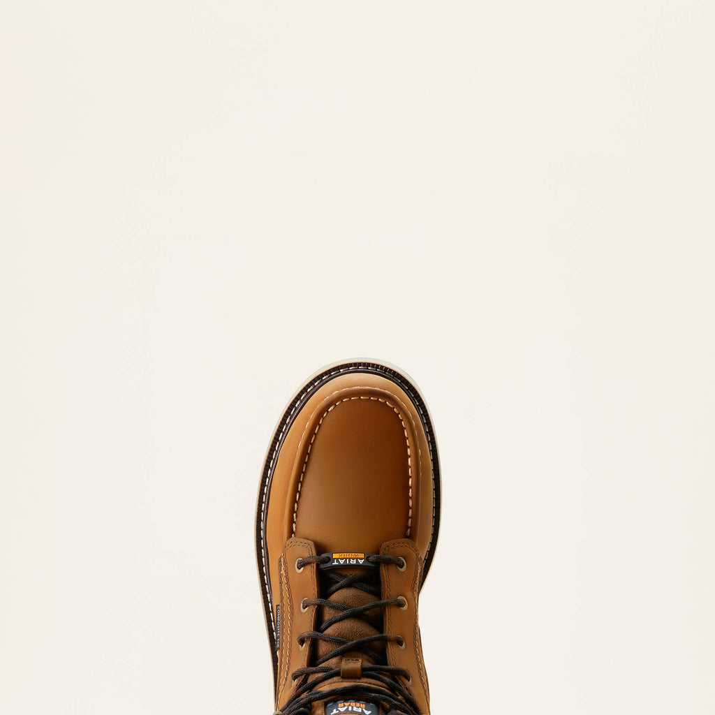 Waterproof Composite Toe Moc Toe Work Boot - Brown