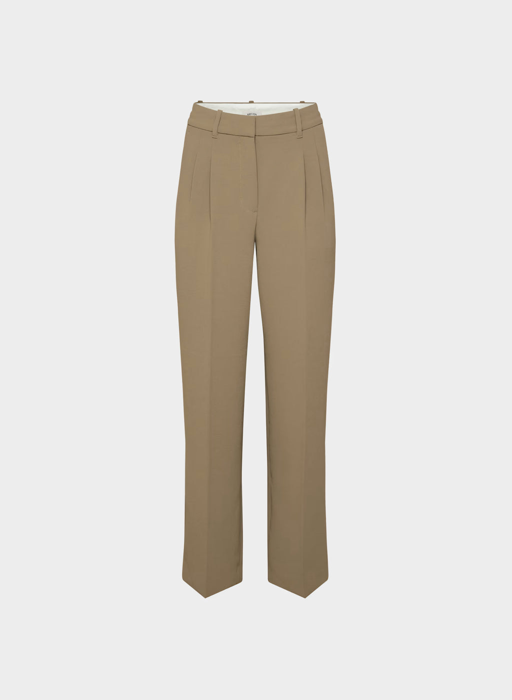 High-Rise Wide-Leg Crepe Trousers - Sand