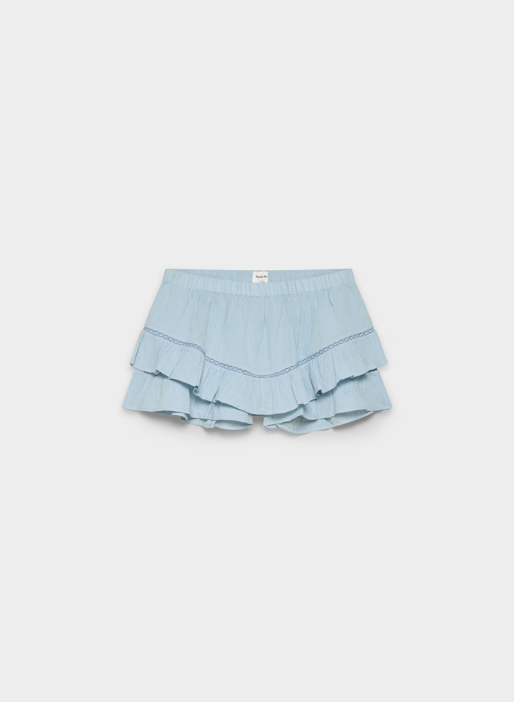 Relaxed Cotton Micro Skort - Ripple Blue