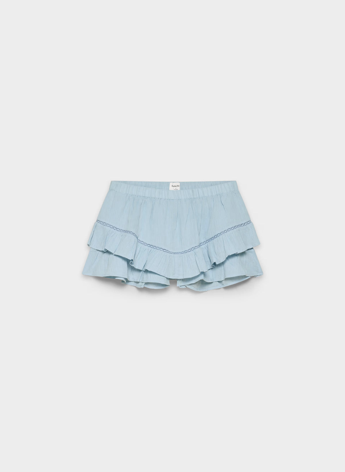 Relaxed Cotton Micro Skort - Ripple Blue