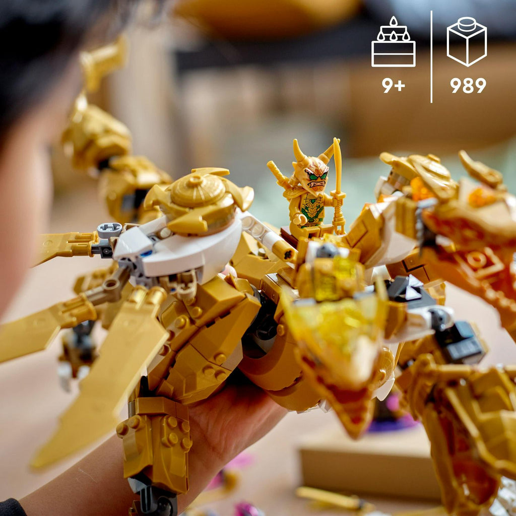 LEGO NINJAGO Lloyd's Golden Ultra Dragon Toy, 989 Pieces, 9 Minifigures - 71774