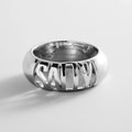 Personalized Silver-Tone Letter Band Ring