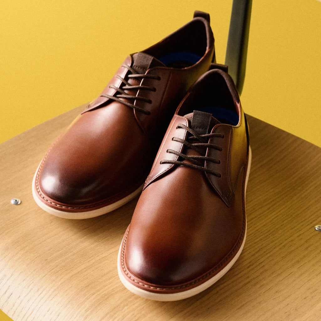 Burnished Leather Oxford - Dark Tan