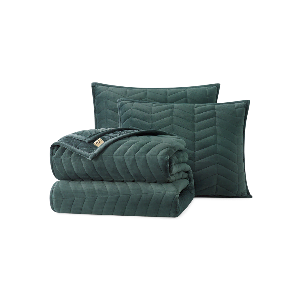 Full Queen Chevron Quilt Set - Deep Night