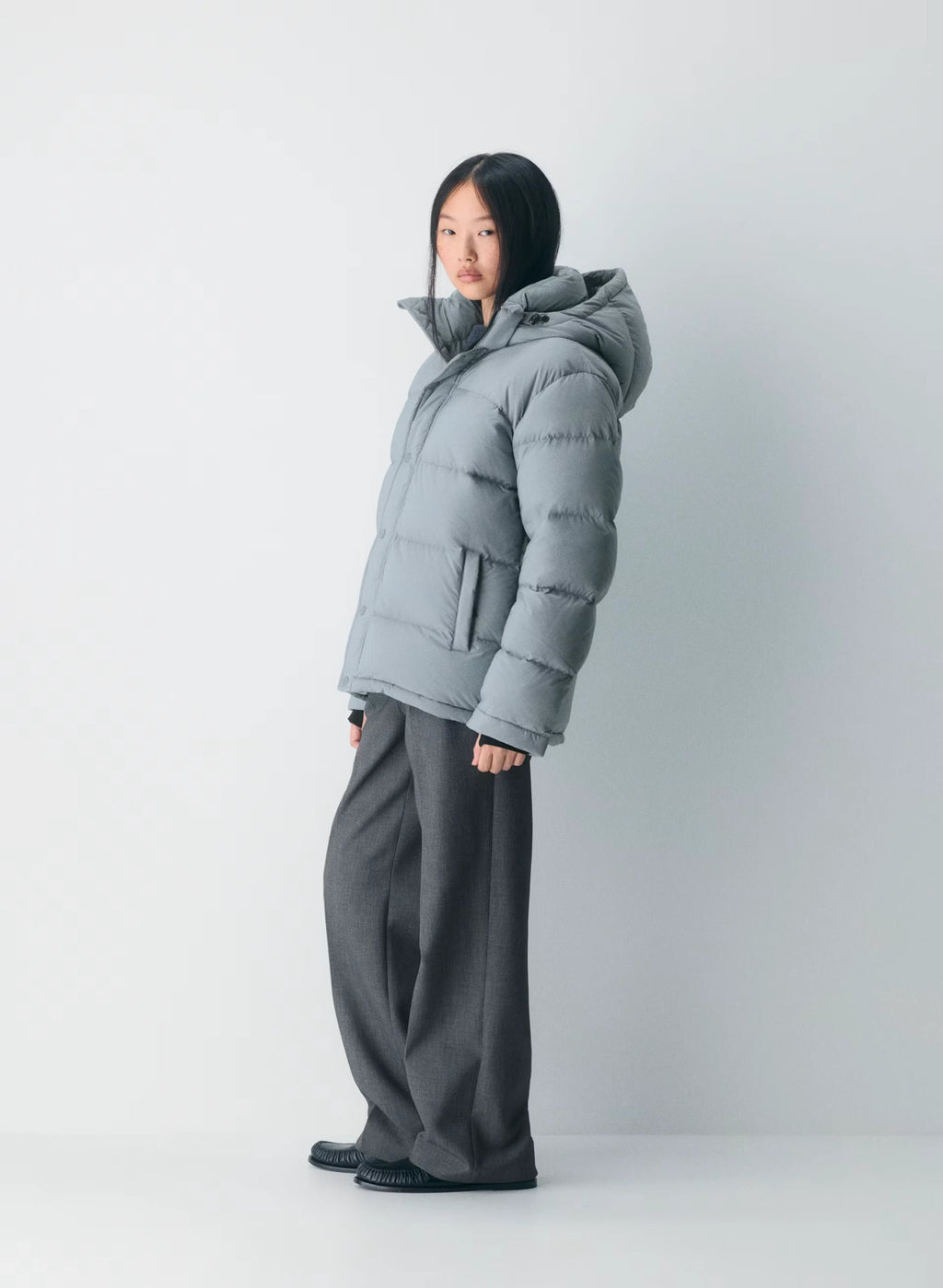 Long Down Puffer Jacket - Blue