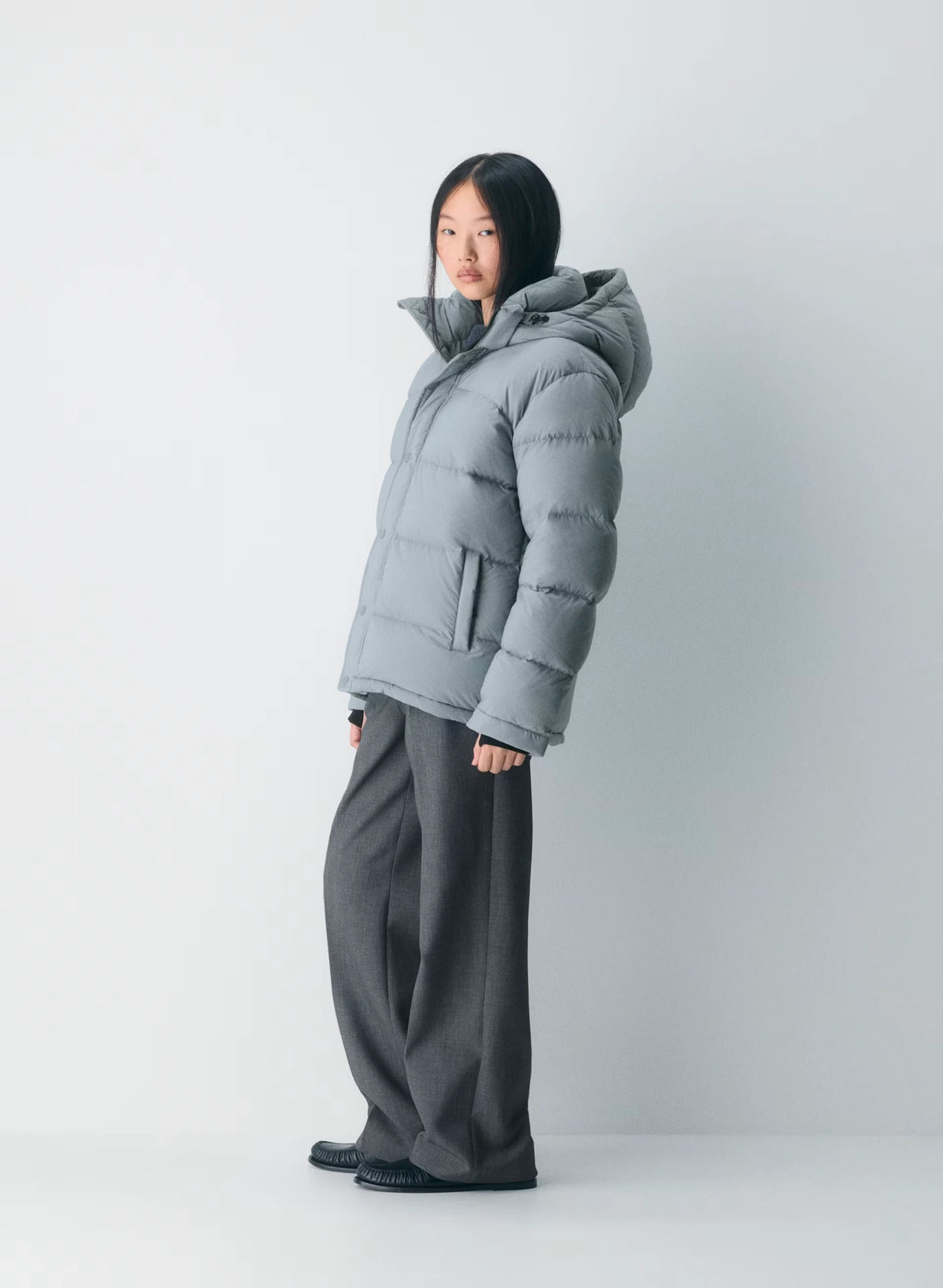 Long Down Puffer Jacket - Blue