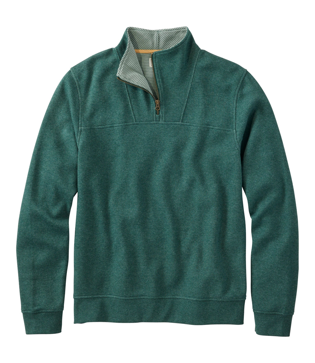 Men's Waffle Knit Quarter-Zip Sweatshirt - Blue