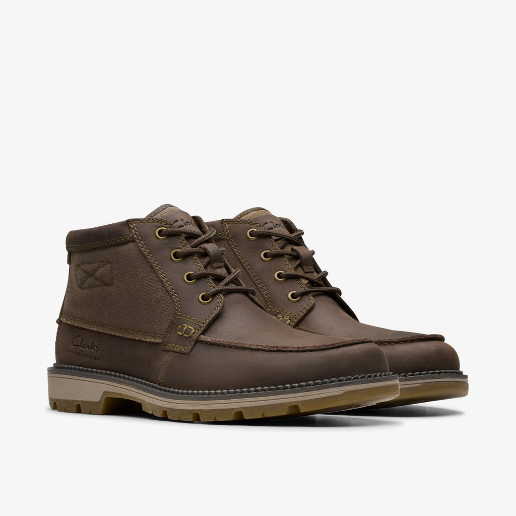 Waterproof Leather And Canvas Boot - Brown