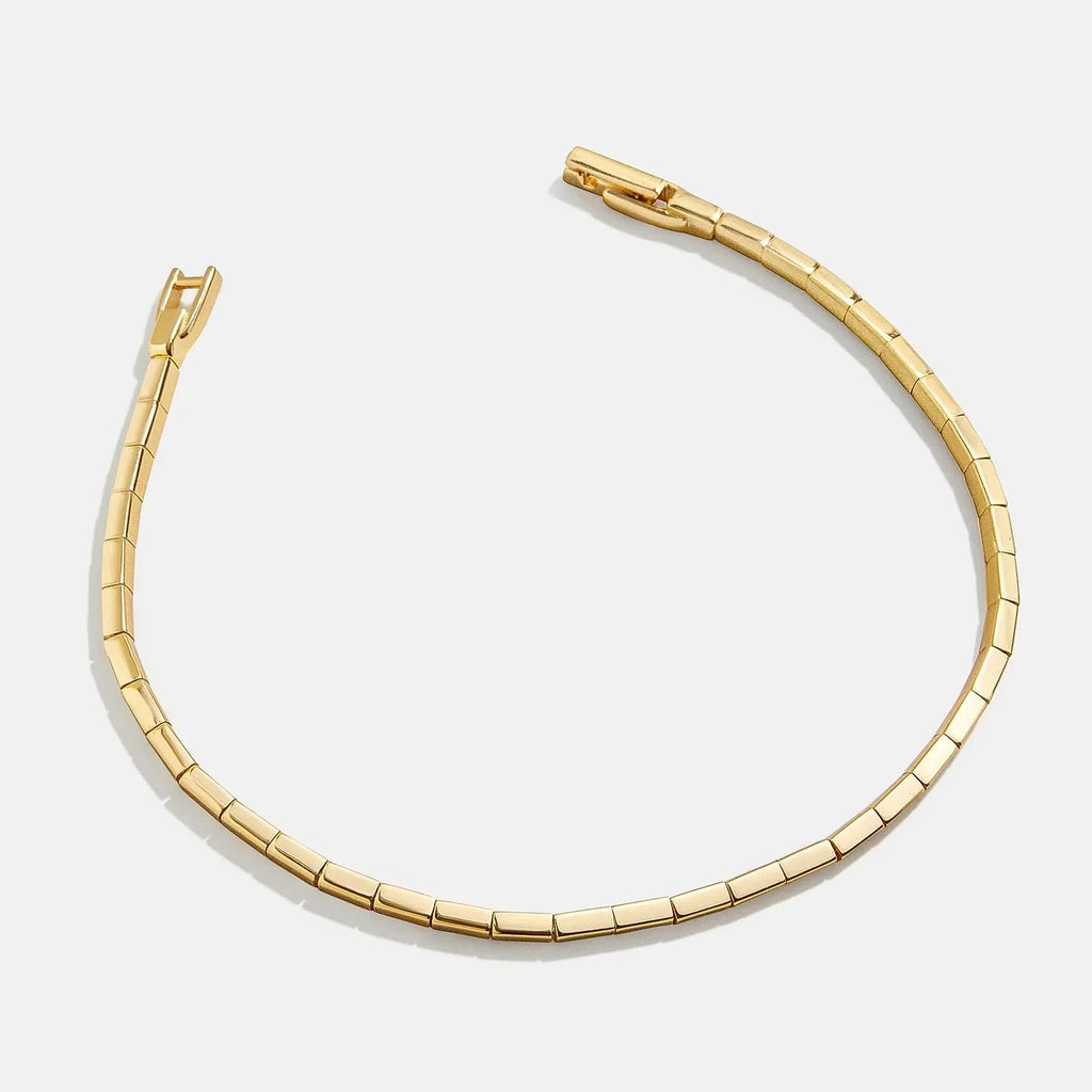 Gold-Plated Rectangular Bead Bracelet