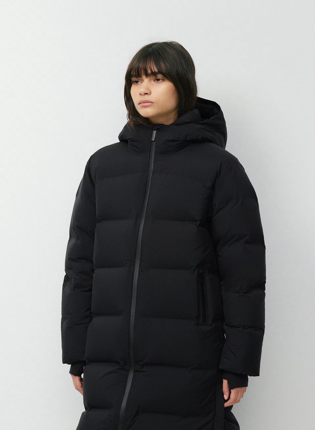 Waterproof Long Down Puffer Coat - Gray