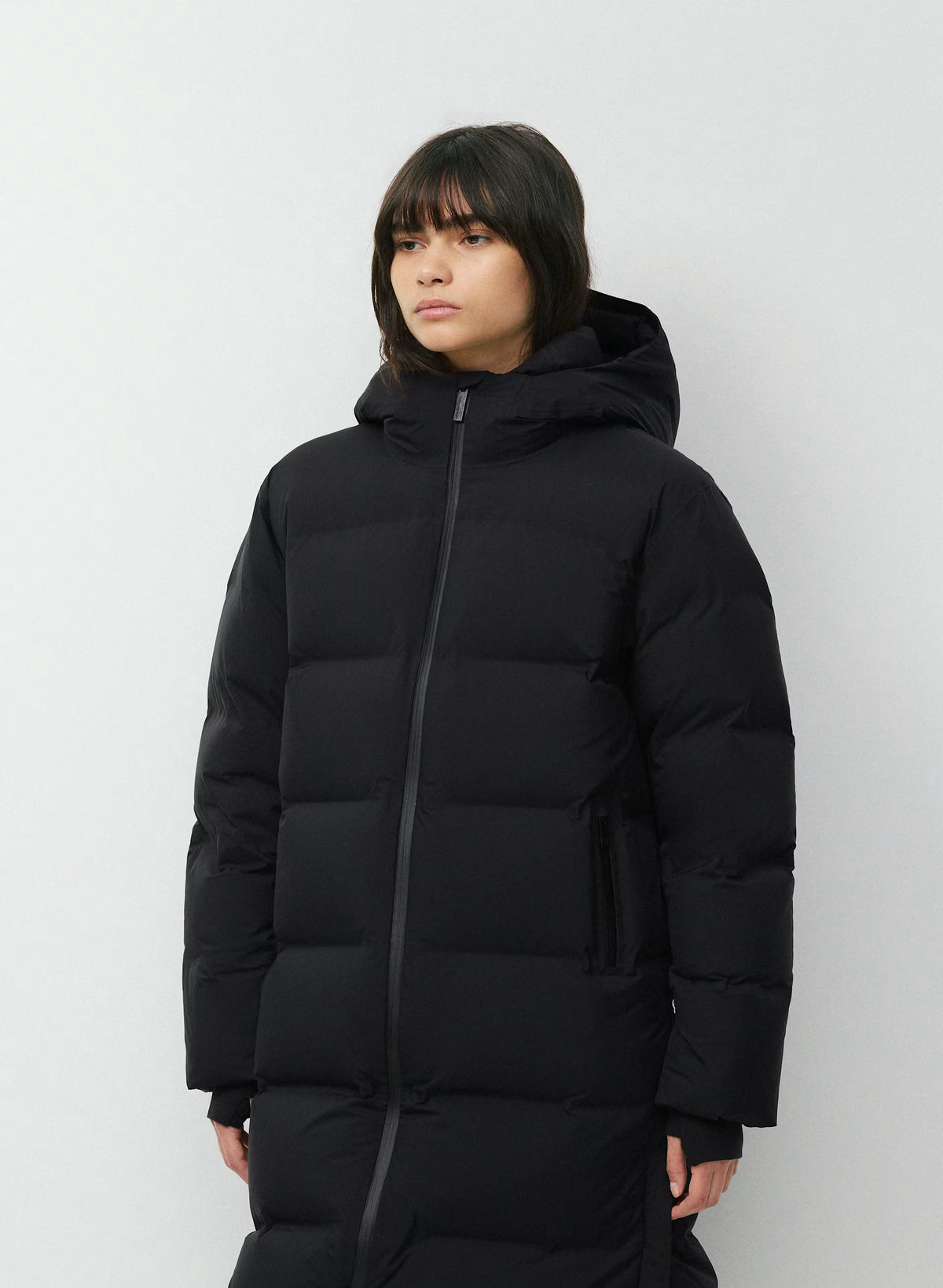 Waterproof Long Down Puffer Coat - Gray