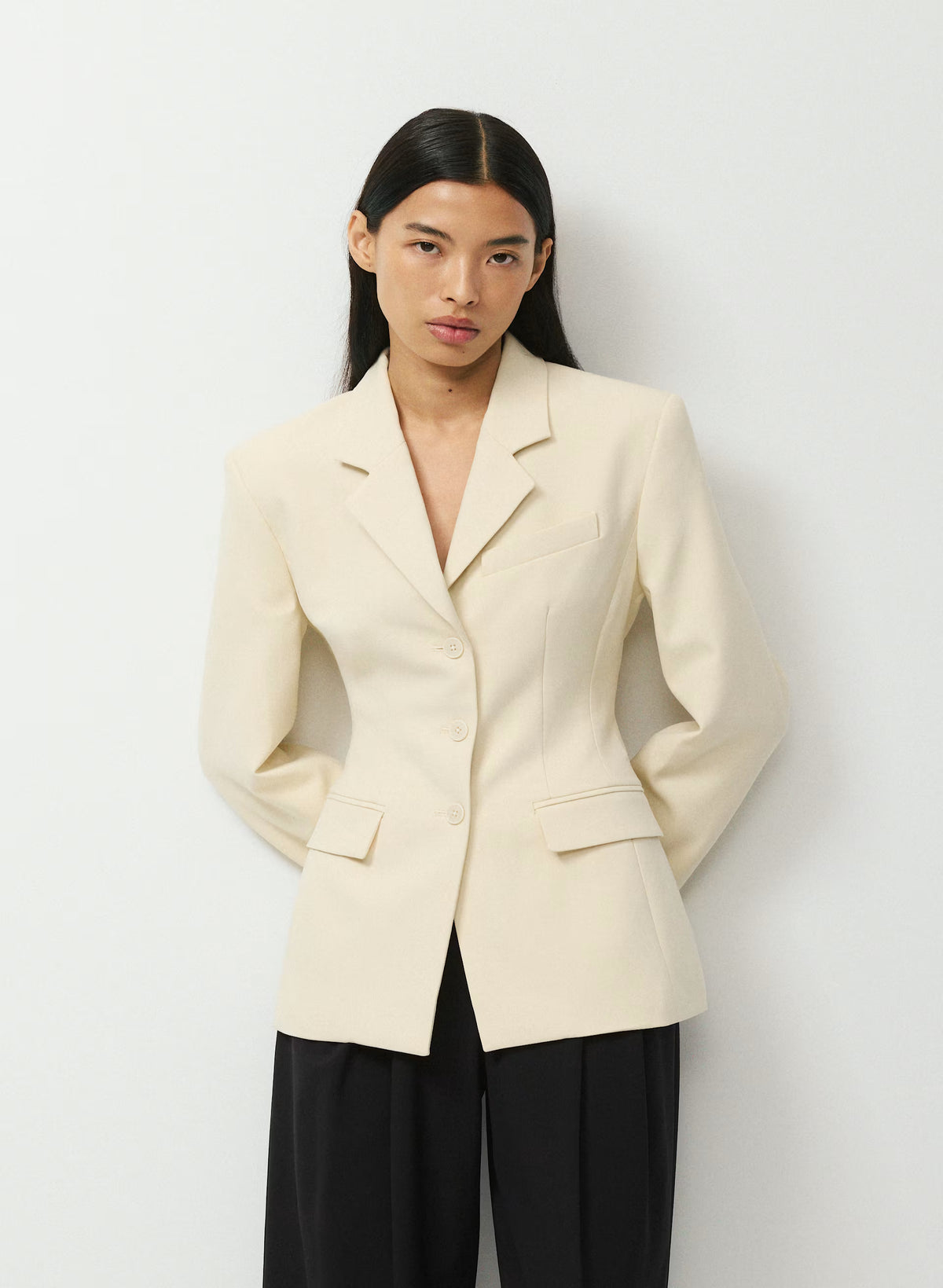 Single-Breasted Stretch Blazer - Brown Check