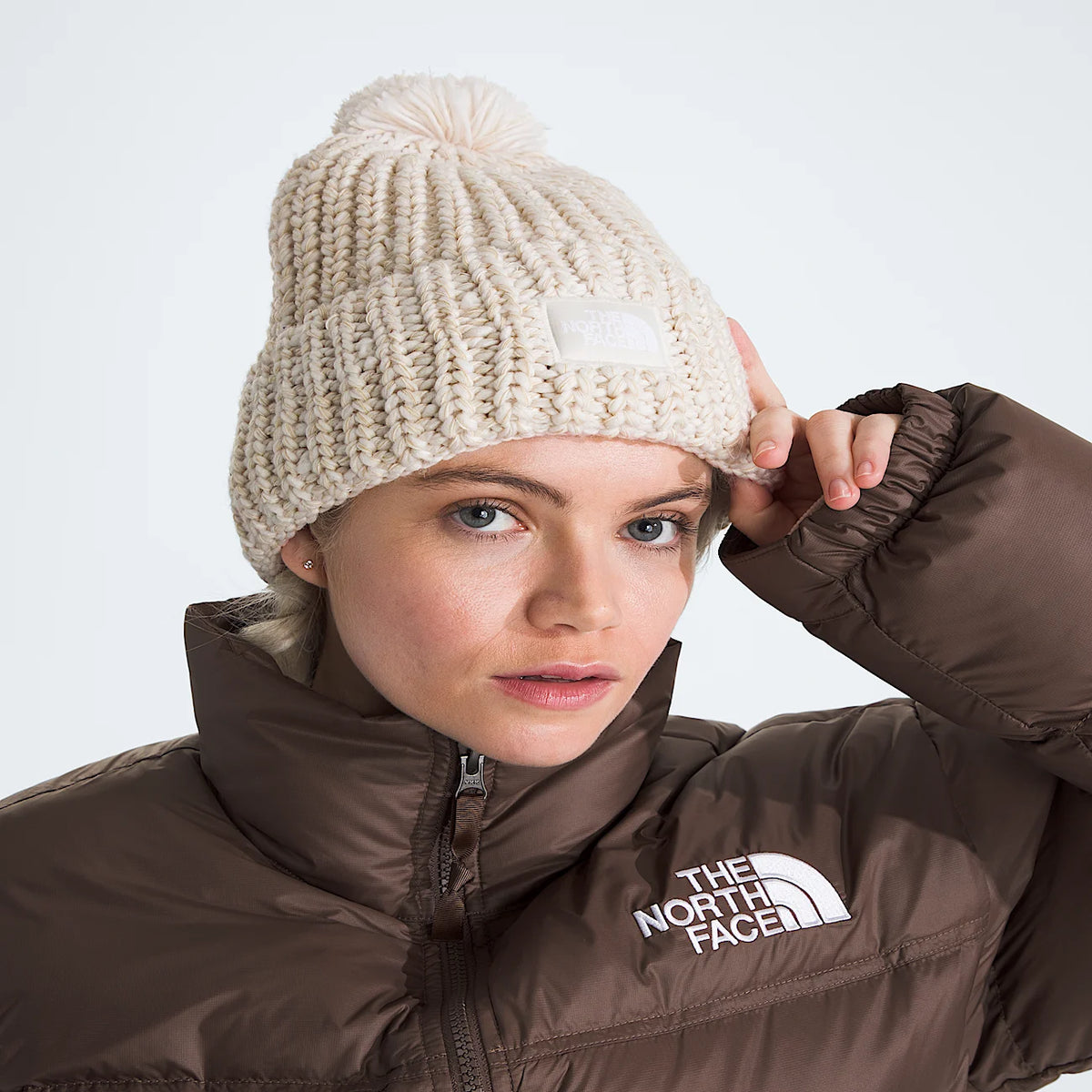 Chunky Knit Beanie - White Khaki