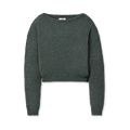 Women's Slouchy Boat Neck Pullover - Green