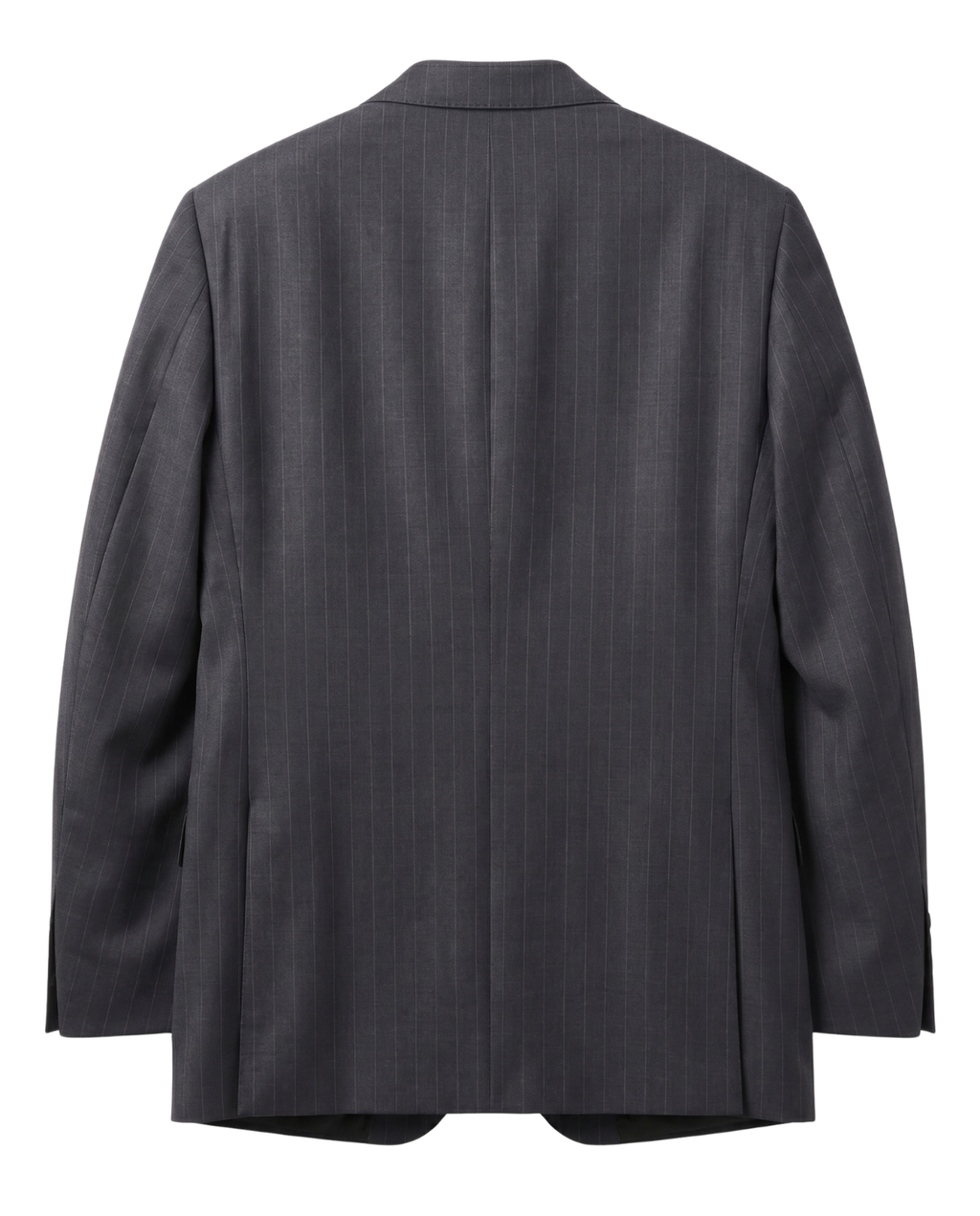 Men's Charcoal Gray Pinstriped Classic Fit Wool 2-Button Suit