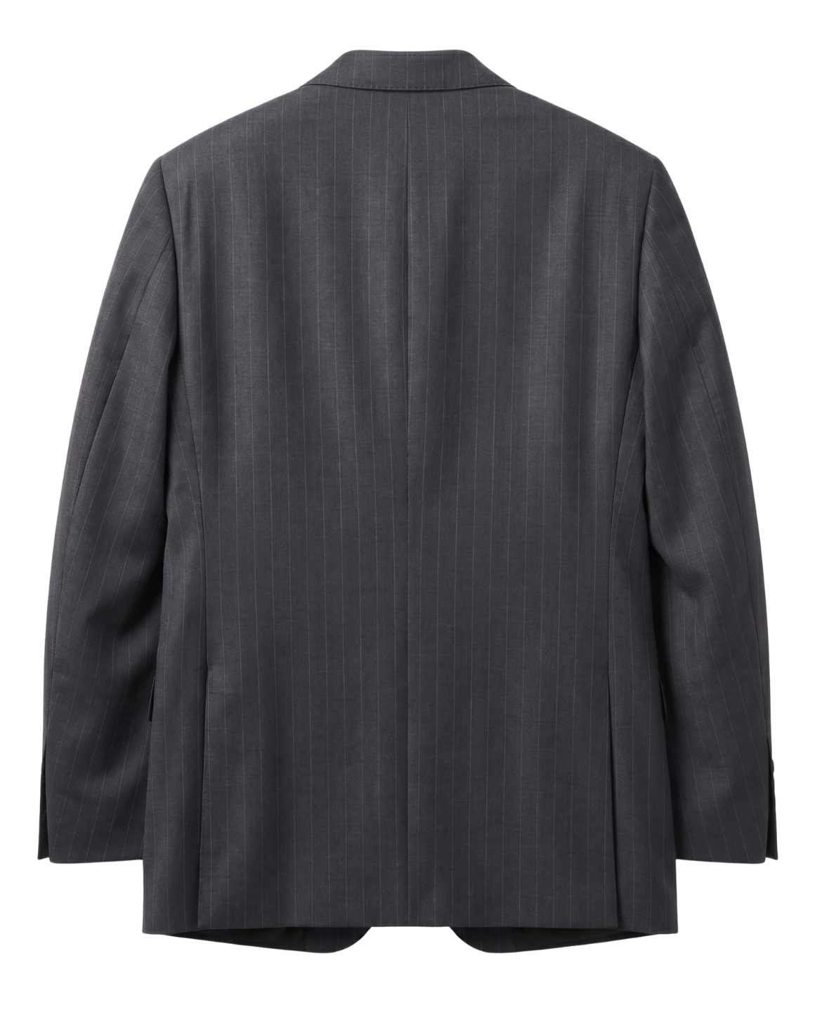 Men's Charcoal Gray Pinstriped Classic Fit Wool 2-Button Suit