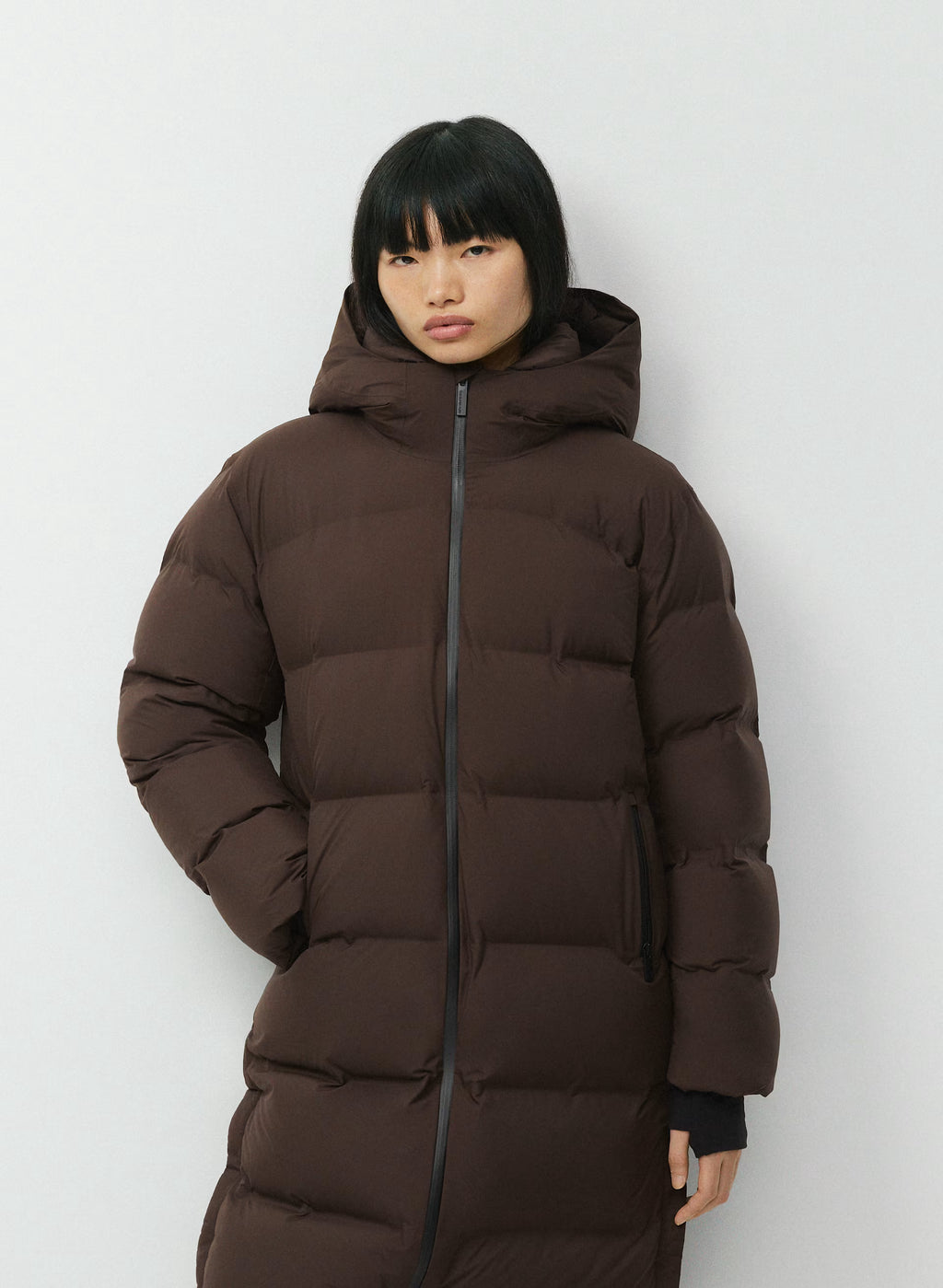 Waterproof Long Down Puffer Coat - Gray
