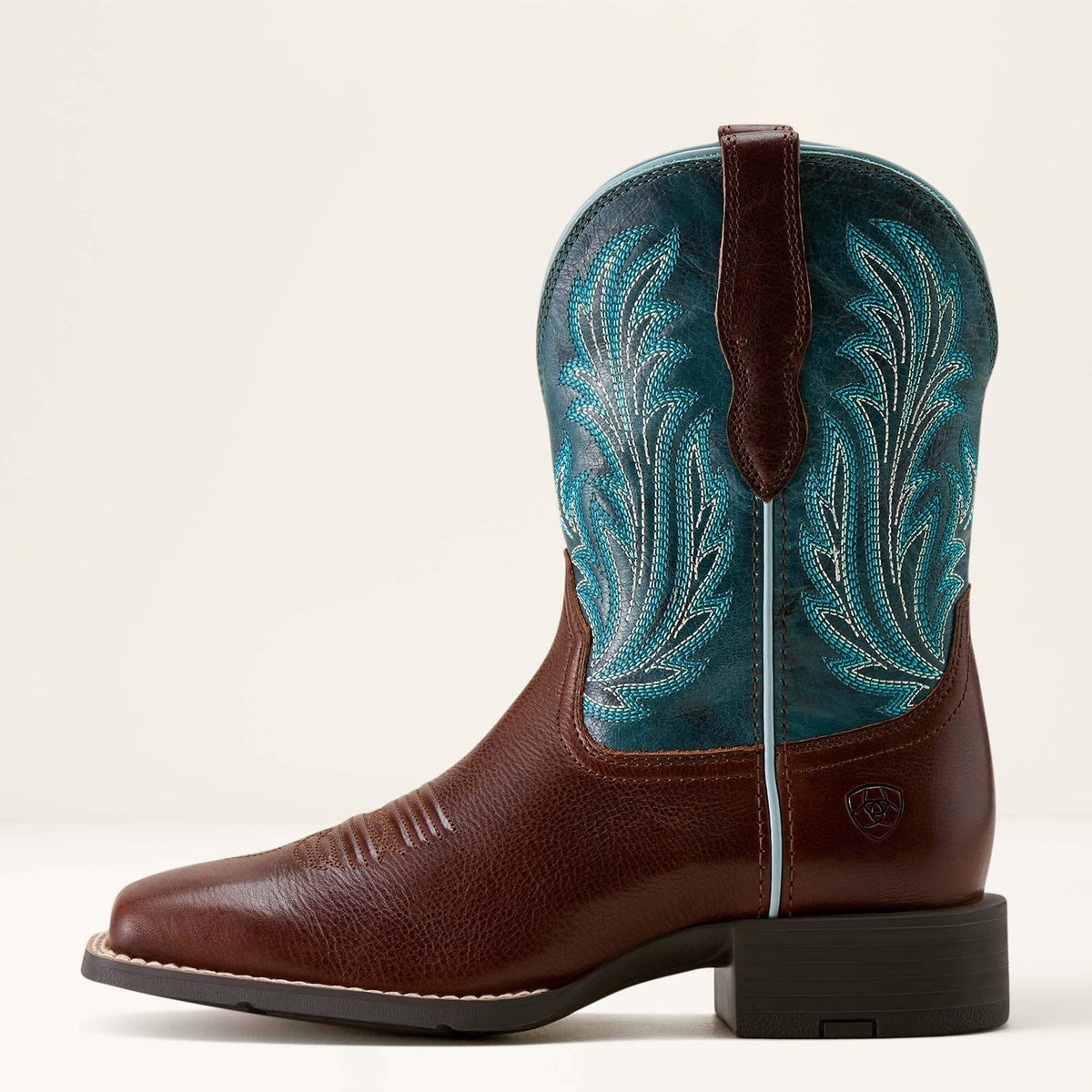 Women's Leather Wide Square Toe Western Boot