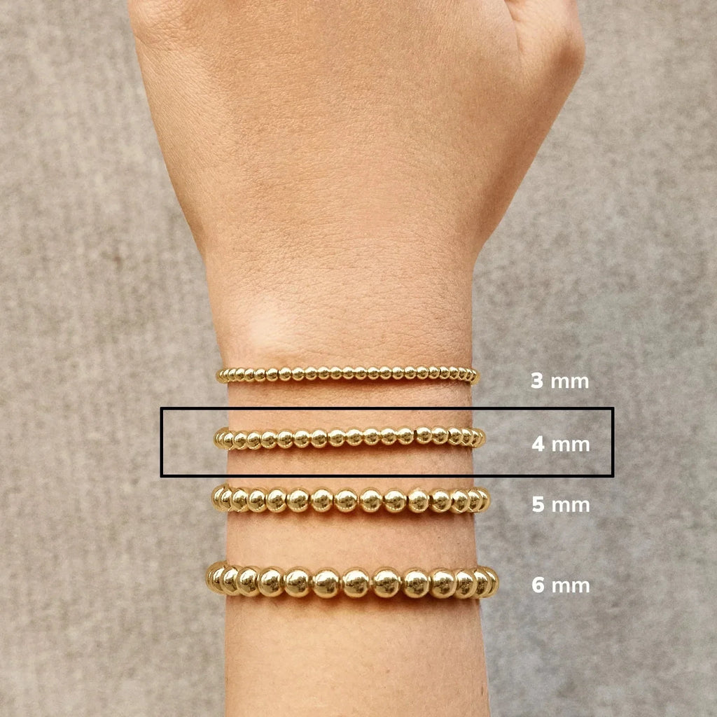 Gold-Plated Crystal Bead Stretch Bracelet