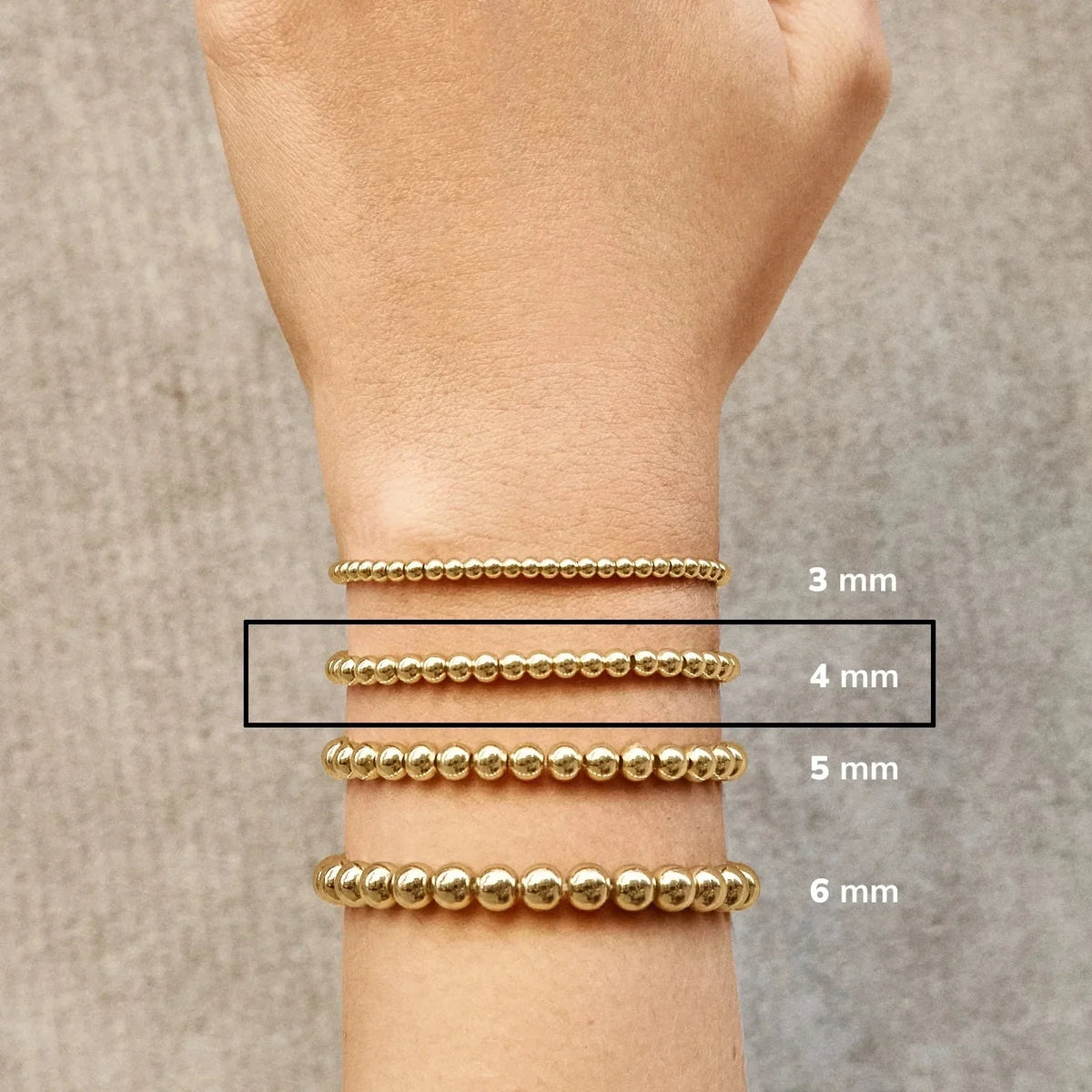Gold-Plated Crystal Bead Stretch Bracelet