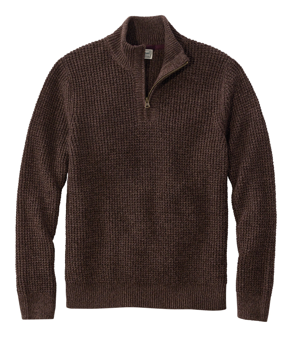 Men's Organic Cotton Waffle Quarter-Zip Sweater