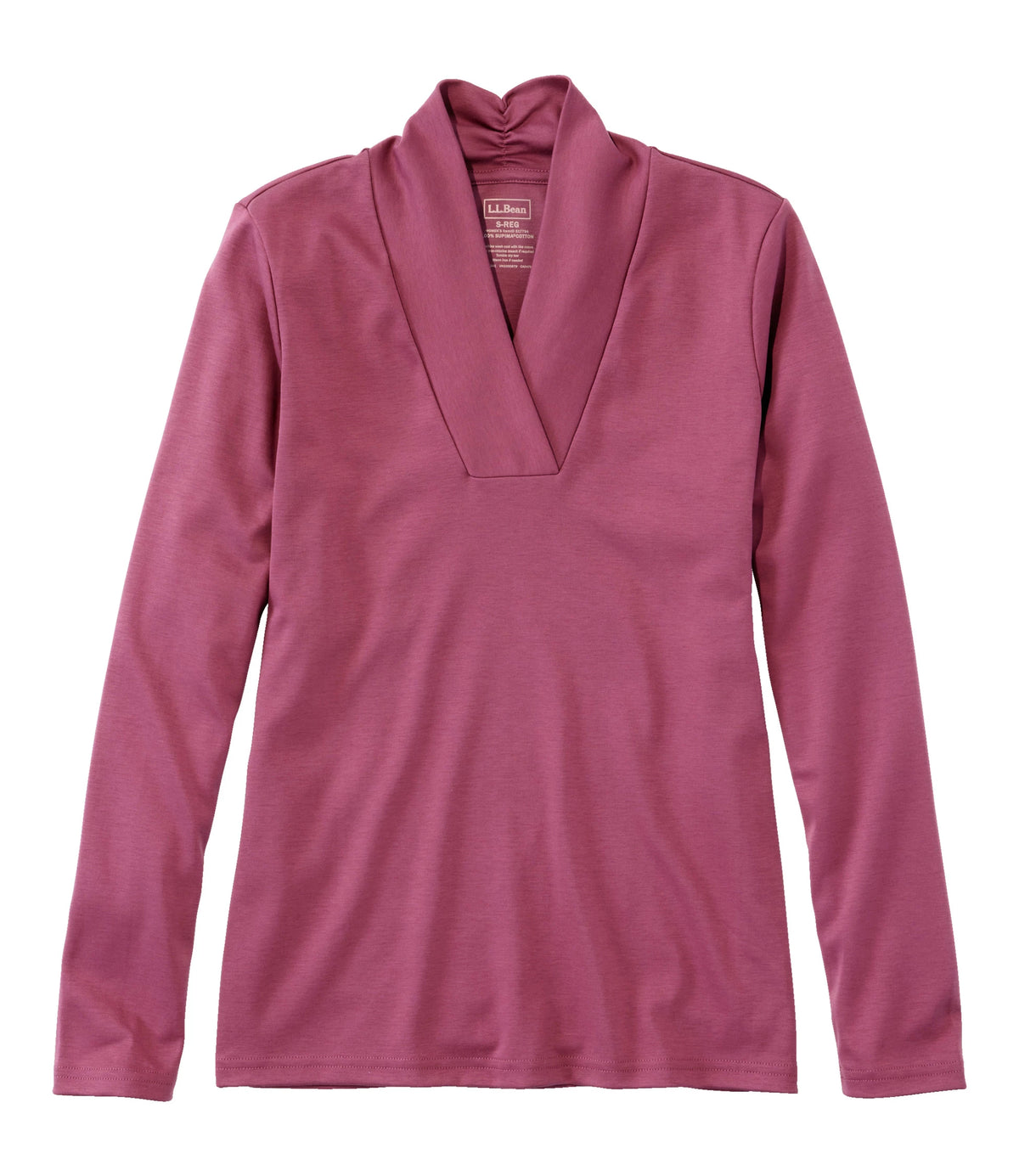 Women's Pima Cotton Shawl Collar T-Shirt - Blue