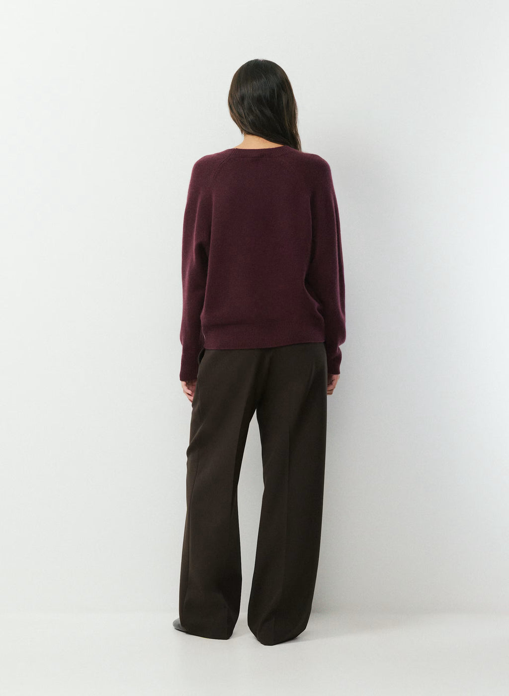 Wool Cashmere Raglan Sweater - Olive