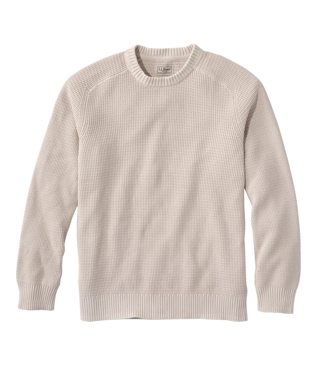 Men's Textured Cotton Crewneck Sweater - Sienna