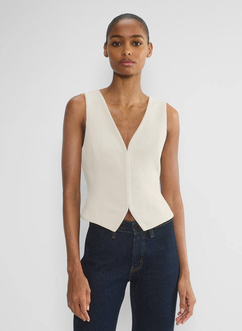 Lined Tailored Suit Vest - Olive