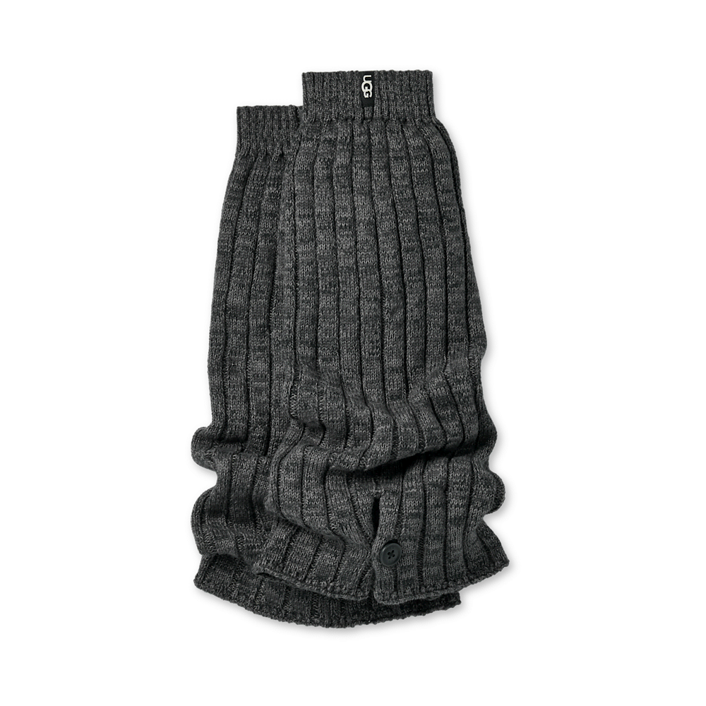 Rib Knit Button Leg Warmers - Dusk