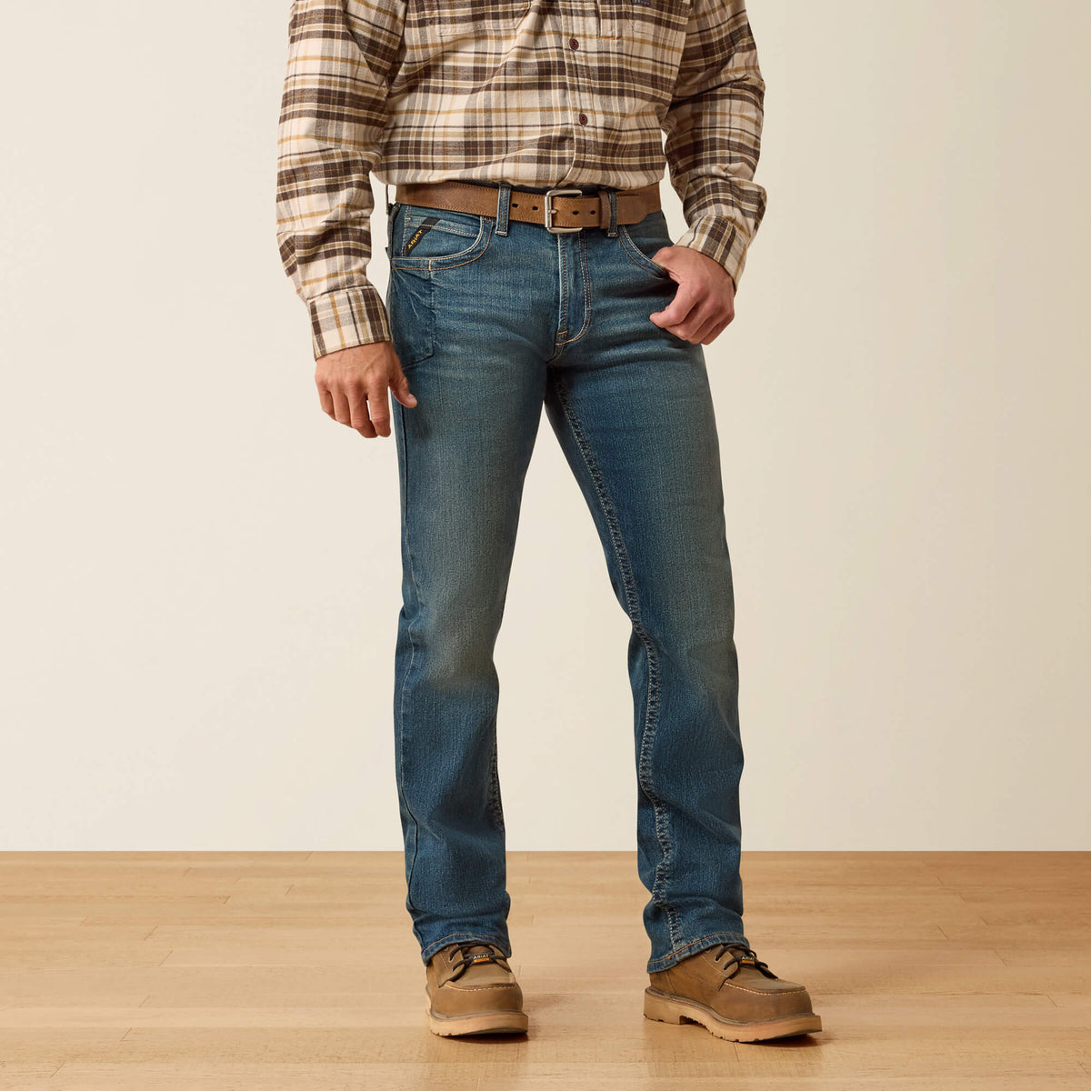 Men's Straight Stretch Work Jeans - Black