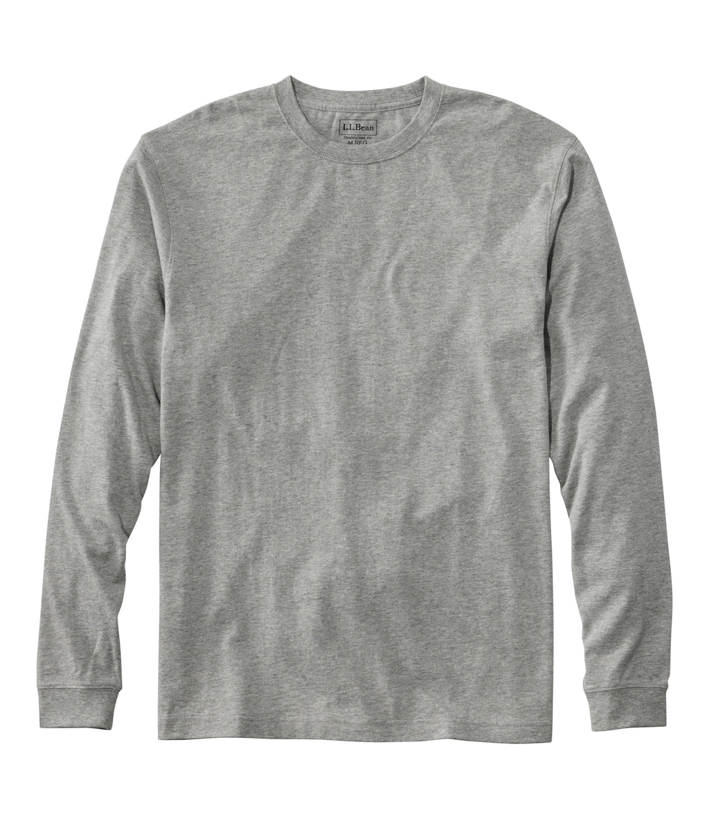 Men's Long-Sleeve Cotton Crewneck T-Shirt - Black