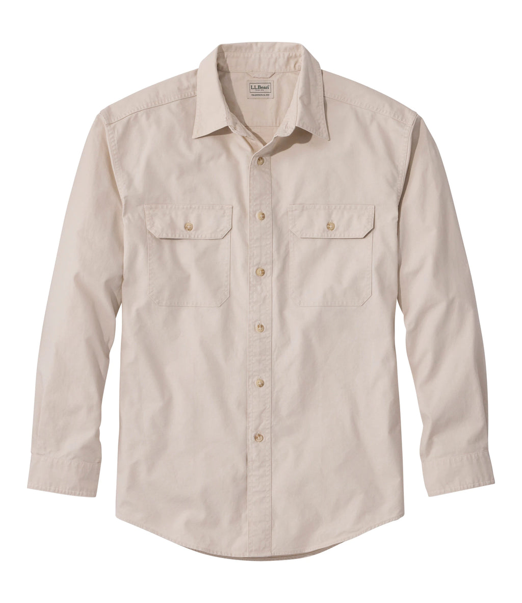 Men's Cotton Canvas Button-Down Shirt - Green