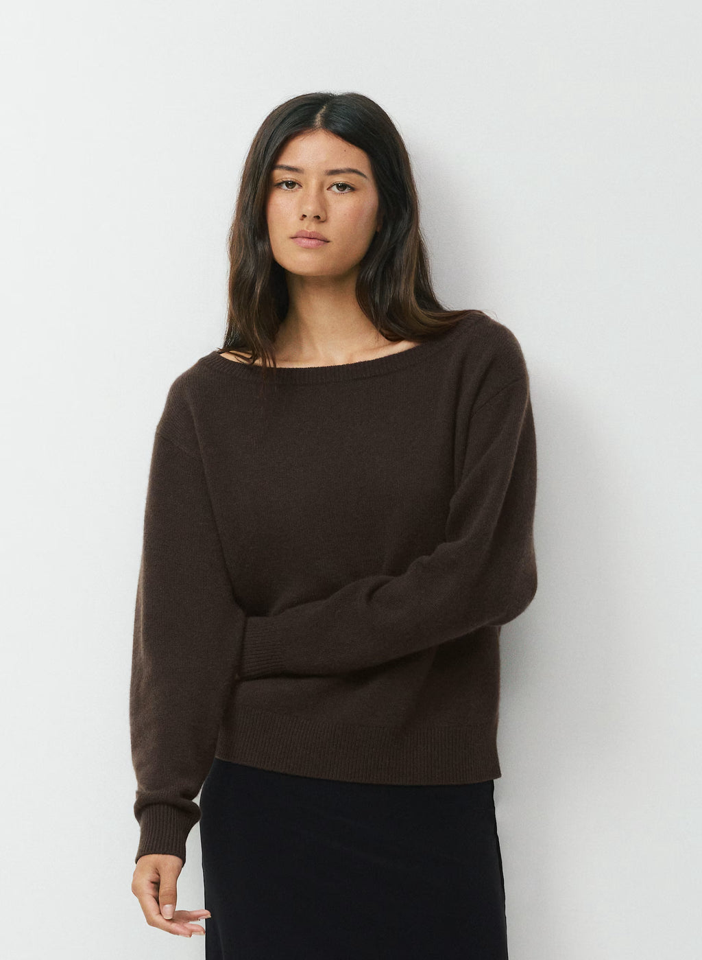Cashmere Boatneck Sweater - Heather Gray
