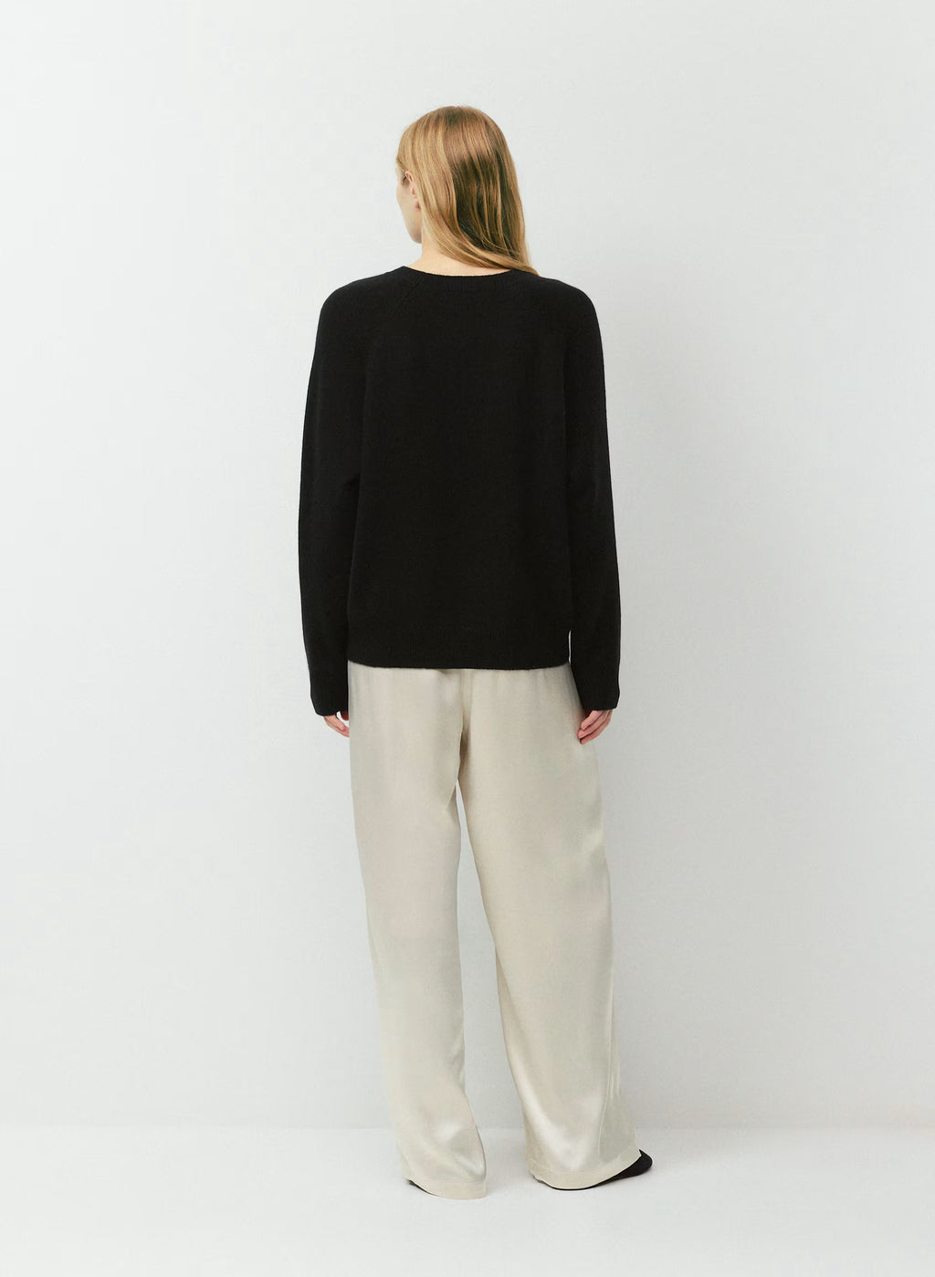 Wool Cashmere Raglan Sweater - Olive