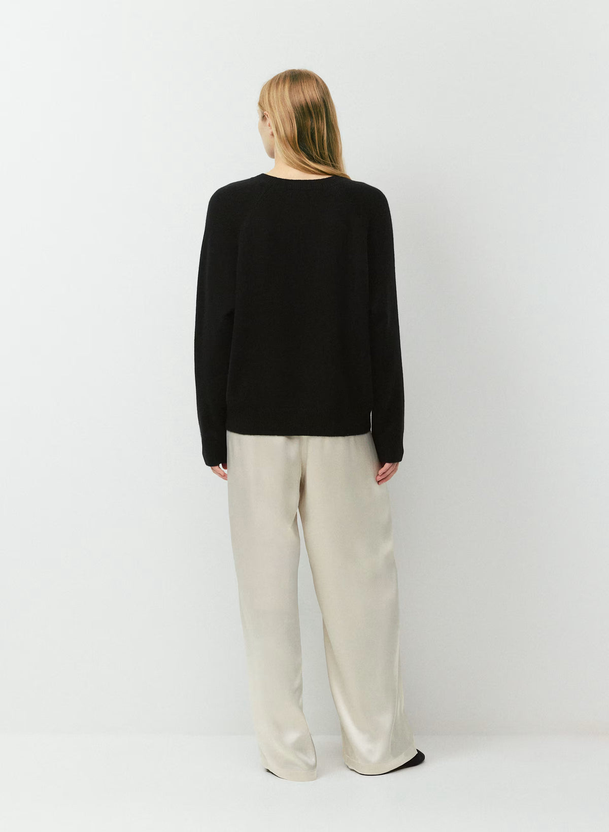 Wool Cashmere Raglan Sweater - Olive