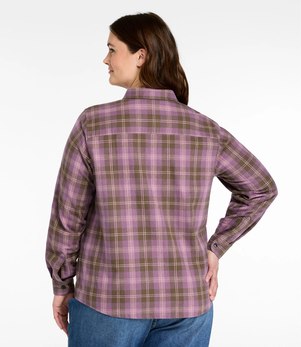 Women's Cotton Flannel Shirt - Indigo Plaid