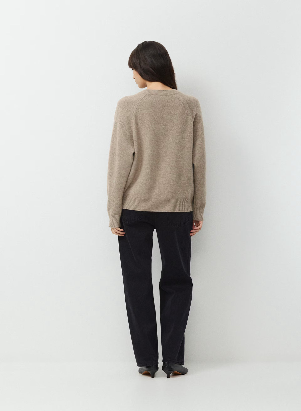 Wool Cashmere Raglan Sweater - Olive