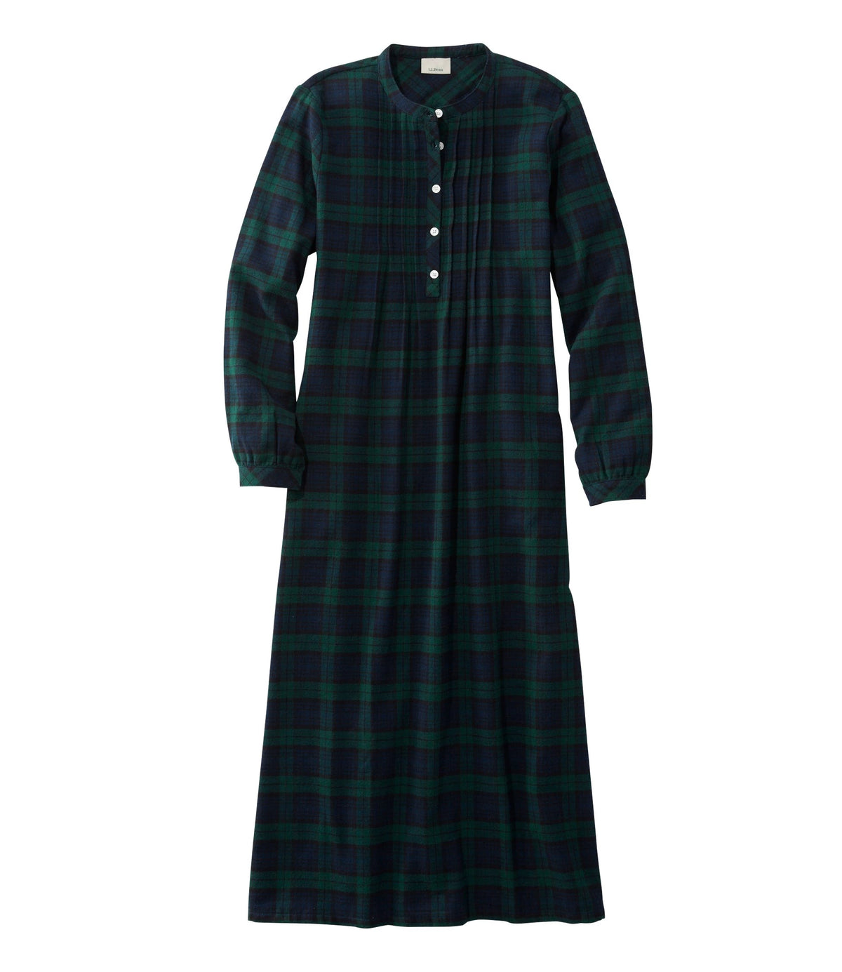 Women's Cotton Flannel Nightgown - Black Watch
