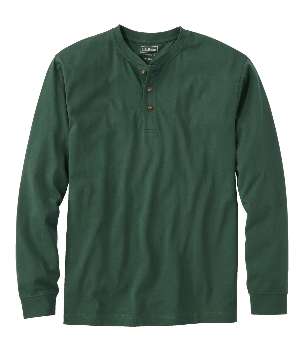 Men's Long-Sleeve Cotton Henley Shirt - Blue