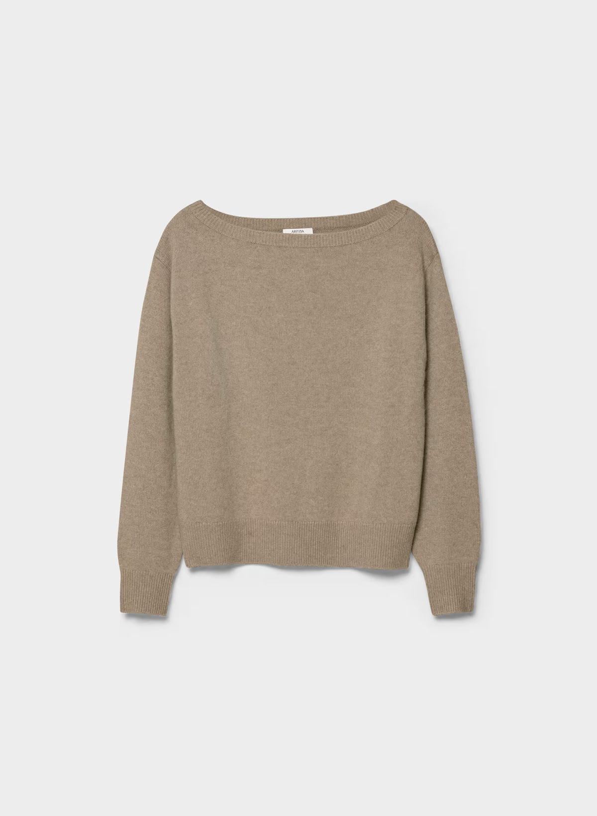 Cashmere Boatneck Sweater - Heather Gray