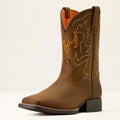 Kids' Deer Motif Leather Boots - Brown